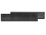 457 x 92mm Schwarz Lüftungsgitter Tür-Gitter Abluftgitter incl. Befestigungsschrauben Kunststoff ABS - Belüftungsgitter eckig