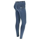 FREDDY Damen Skinny Jeans, , Blau (Jeans Chiaro/Cuciture Gialle J4y), Gr. 42 (Herstellergröße:X-Large)