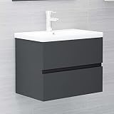Badezimmer-Waschtisch mit Waschbecken, Waschbecken Waschbecken Waschbeckenunterschrank mit integriertem Waschbecken Graue Spanp