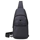 Umhängetaschen Herren Wasserdichte - Arctic Hunter Schultertasche sling rucksack für Spaziergang, Wandern, Radfahren, Bergsteigen, Reisen， Schwarz 01