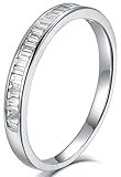 AmDxD Hochzeitsring 14K 585 Weißgold, Ringe mit Diamant 0.3ct Bohrreihe, Schmuck Geschenke für Frauen/Her/Mädchen/Ehefrau/Mutter/Freundin, Silber, Schmuck aus Echtem Gold, Gr.65 (20.7)