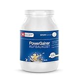 XBODY® PowerGainer Aufbaukost, Kohlenhydrate-Eiweiß-Konzentrat zum Muskelaufbau mit Whey-Protein, 70% Kohlehydraten und über 21% Eiweiß (Vanille)