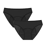 Halcurt Damen Periode Panties Menstruationsunterwäsche Postpartum Hipster Slip - Schwarz - X-Groß