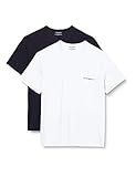 Emporio Armani Underwear Mens 2-Pack Core Logoband T-Shirt, Marine/White, M