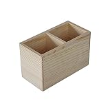 Holz Stifteköcher, Holz Aufbewahrungsbox, Schreibtisch Organizer, für Office Desk School, Das Perfekte Bürozubehör & Geschenk (Double Barreled)