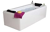 Whirlpool Badewanne Relax Basic MADE IN GERMANY 180 / 190 / 200 x 80 / 90 cm mit 16 Massage Düsen + LED Beleuchtung Licht + dhW + OHNE Armaturen Eckwanne rechts oder links Eckbadewanne günstig