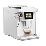 Acopino Roma One Touch Kaffeevollautomat weiß, Espressomaschine, Cappuccino und Espresso auf Knopfdruck, Kaffeevollautomat mit Milchsystem, Farb-Touch-Display