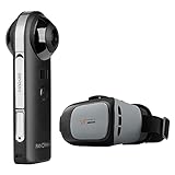 MEDION P47190 360 Grad Kamera inkl. VR-Headset X83070, 20 MP CMOS Sensor, 2 x 190° Weitwinkelobjektiv, WLAN, Bluetooth 4.2, integr. Mikrofon und Li-Ion Akku, schw