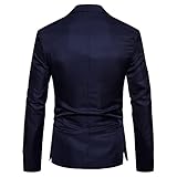 Anzugjacke für Herren Mode Slim Fit - Formale Jugendjacke Ein-Knopf Solide Blazer Mantel Arbeit Hochzeit Party Prom Smoking, navy, XXL