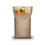 My Little Farm Bio-Sonnenblumenkerne, 10 kg, naturgesundes Vogelfutter für Wildvögel, mit Schale, rein natürliches Wildvogelfutter in Bio-Q