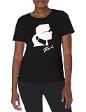 KARL LAGERFELD Paris Damen Silhouette Tee T-Shirt, Karl Schwarz, M