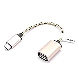 vhbw Adapter OTG kompatibel mit Samsung Galaxy Tab S3 Mobilgerät - Kabeladapter von USB-3.1-Typ-C-Buchse auf USB 2.0 A-Stecker, roség