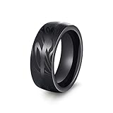 T400 Ring Herren Wolframcarbid Außenbreite 8mm, Men Fashion Ehering Verlobungsring Freundschaftsring Partnerringe Ring Bequem Komfort Fit,Schw
