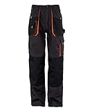 Stenso Emerton - Herren Arbeitshose Bundhose/Cargohose - strapazierfähig - Dunkelgrau/Schwarz/Orange EU64