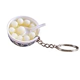 JONJUMP Schlüsselanhänger aus chinesischem Porzellan, Blau / Weiß