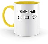 PlimPlom Things I Hate Lustige Programmierer Kaffeetasse Computer Informatiker Geschenkidee - Zweifarbige Tasse -330ml-Gelb