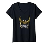 Damen Marvel Loki Horned Helmet Burdened with Glorious Purpose T-Shirt mit V