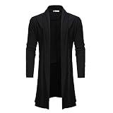 JELLYB Jacke Herren Frühling Herbst Dünnschliff Longsleeve Schwarz Herren Umhang Lose Mittellange Diablo Serie Halloween Party Cosplay Ritter Vampir Herren Strickjacke A-Black L