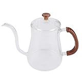 ZGQA-GQA Pot Glaskaffeekocher, 600ML verdickte Glas Gooseneck Kessel Tee gießen Wasserkocher Kaffee Dripper Kaffeekanne Compatible with Heim Küche Büro Cafe Drink Shop Teestube H