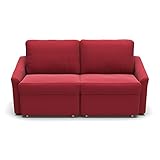 DOMO. collection Relax Dauerschläfer Boxspring Sofa mit Schlaffunktion, 2-Sitzer Schlafsofa Gästebett | 168 x 96 x 86 cm,