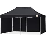 ABCCANOPY 3x6m Pavillon wasserdicht Pop-Up Gartenpavillon Festival Sonnenschutz mit 4 Seitenteilen+Handtasche,SChw