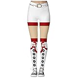 RMBLYfeiye Damen Weihnachten Leggings 3D Gedruckt Yoga Hosen Sport Strumpfhosen Xmas Muster Skinny Pants Push Up Stretch Leggins Sport Yogahosen Slim Fit Jogging