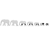 Yihaifu 7pcs / Set Elefant 3D-Spiegel-Wand-Aufkleber Acryl Tapete Elefant Spiegel DIY Acryl Tier Spiegel Abziehbilder Removable Hauptdekoration Wallpap