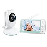 Babyphone mit HD-LCD-4,3-Zoll-Bildschirm,Kamera mit Temperatursensor und VOX,Babykamera mit Zwei-Wege-Audio,Nachtsicht,8 S