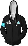 Connor Cosplay Kostüm 3D Gedruckt Hoodie Pullover Herren Baseball Pullover Sweatshirt Jacke Gr. XXL, Schw