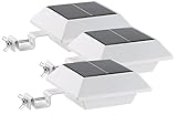 Lunartec Regenrinnenleuchte: Solar-LED-Dachrinnenleuchte, 160 lm, 2 W, PIR-Sensor, weiß, 3er-Set (Dachrinnenstrahler)