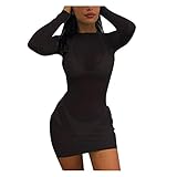 Damen Mini Sommer Sommerkleid Bluse Langarm Elegant Langarmshirt Sexy Transparent Hemd Chiffon Shirts Tüll Mesh Crop Tops Oberteile Durchsichtige Clubwear Partykleid Lang Maxikleider C114