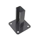 Bodenplatte, grün RAL 6005 / anthrazit RAL 7016, 125x125mm für 60x40 mm Pfosten Doppelstabmatten- Stabmattenzaun (anthrazit - RAL 7016)