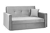 Honeypot - Sofa – Viva – Schlafsofa mit Stauraum – 3-Seater – 2 - Sitzer – Plüsch Grau — Plüsch Blau (2-Sitzer Plüsch Grau)