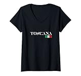 Damen TOSKANA TOSCANA ITALIEN ITALIA URLAUB PARTY T-Shirt mit V