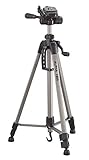 Cullmann - 52118 - Alpha 1800 Stativ Mobile m. Smartphonehalter (Auszugshöhe 140 cm, Packmaß 56 cm, mit 3-Wege-Kopf, max. Tragkraft 2 kg, Gewicht 900 g), Silb