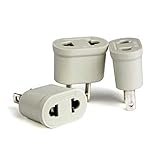 Ytian 3Pcs Reisestecker Adapter DE/EU Buchse auf US 2Pin Stecher Amerika Kanada Japan China Mexiko Thailand Taiwan Brasilien Philippinen usw. 2 Pin Reiseadapter (weiß)