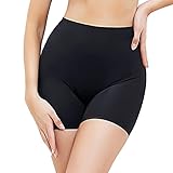 MISS MOLY Slips Shorts für Unterkleider Frauen Nahtlos Shaping Boyshorts Panties Anti Scheuern Oberschenkel Slimmer Unterwäsche, schwarz, M