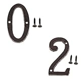MERIGLARE 2 Stück Hausadressennummern Tür Metallschild Ziffern Nummernschild Platte 2 0