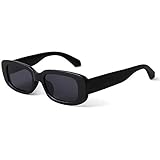 Retro Sonnenbrille Rechteckige Sonnenbrille FüR Damen 90Er Jahre Vintage Fashion Brille Schwarzer Schutzbrille Sonnenschutz Sonnenbrille Temp