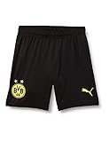 PUMA BVB Shorts Replica Jr, Puma Black-Cyber Yellow, 140