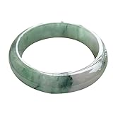 HSHDG Natürliche Jadeit Stein schwimmende Blume Jade Jade Armreifen, Jade Armreif für Frauen, chinesische Klassische Dame Jade Armband, mit Schmuckschatulle, 54-62