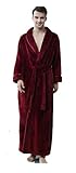Flauschiger Bademantel für Damen & Herren - Unisex Warm Morgenmantel Winter Leichte Saunamantel Mit V-Kragen Unisex Kimono Bath Robe Hausanzug für Spa Hotel Sleepwear Full Long