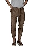 Minetom Herren Strickhosen Gestrickte Leggings Lange Sportleggings Kordelzug Jogginghose Sporthose Herrenhose Gestrickte Hose A Braun XS