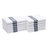 Amazon Basics – Küchenhandtücher aus 100 % Baumwollfrottee, unterschiedlich strukturierte Seiten, Marineblau, 12 Stück