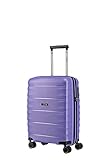 TITAN 4-Rad Handgepäck Koffer mit TSA Schloss, erfüllt IATA-Bordgepäckmaß, Gepäck Serie HIGHLIGHT: Leichte Hartschalen Trolleys im Carbon Look, 842406-19, 55 cm, 38 Liter, lilac metallic (lila)