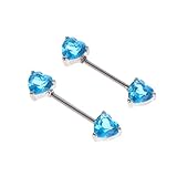 YO-HAPPY 2pcs Nippel Piercing Frauen Sexy Herzförmige Zirkon Schild Bars Schmuck