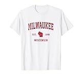 Milwaukee Wisconsin WI Vintage Sports Design Rot Print T-S