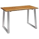 vidaXL Akazienholz Massiv Esstisch Industrial Baumstamm Esszimmertisch Küchentisch Holztisch Speisetisch Tisch 120x65x75cm E