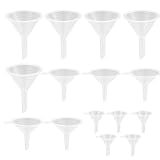 15 Stück Mini Kunststoff, Küchentrichter, Trichter Plastik, Labortrichter, Parfümtrichter, Trichter Marmelade, Trichter Set für Öl, Kosmetik Prob