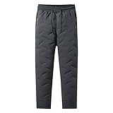 BGUK Herren Freizeithosen Sport verdickte Wärme Jogginghose Winter Laufhose Fitness Sweathose Trainingshose Sportswear Sporthose Thermo Fleece Jogger Gold S